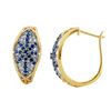 Image 1 : STERLING SILVER GOLDPLATED SAPPHIRE / WHITE SAPPHIRE EARRINGS (#9988MUL)