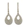 Image 1 : Pave-Set Pear-Shape Diamond Drop Earring In 14K White Gold | 420779