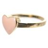 Image 2 : Pink Enamel Heart Gold Tone Sterling Silver Ring Size 3