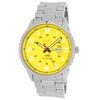 Image 1 : Roberto Bianci Men's All Steel Watch With Day And Date And Yellow Face -7099MSS