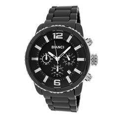 Roberto Bianci Unisex Black Ceramic Chronograph Watch-5875M