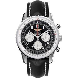 Breitling  Navitimer Navitimer 01 (43Mm) Black Chronograph Dial Leather Strap  Men Watch