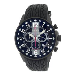 Roberto Bianci Men's Pro Racing Chronograph Watch With Rubber Band And Black Face-7098MRUB-GUN