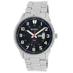 Roberto Bianci Men's All Steel Watch With Day And Date And Black Face -7099MSS