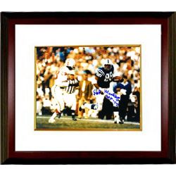 John Mackey Signed Baltimore Colts 8X10 Photo Custom Framed HOF 1992 (Horizontal Vs Patriots)