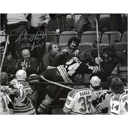 Terry O'reilly Signed Boston Bruins B&W 16X20 Photo "25K Fine!" Brawl In Stands