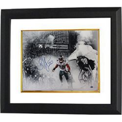 Brian Dawkins Signed Philadelphia Eagles 16X20 Spotlight Photo Custom Framed #20 (Horizontal-White J