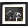 Image 1 : Jake Lamotta Signed Vintage B&W Boxing 16X20 Photo Custom Framed Raging Bull (Signed On Left & Insc 