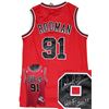Dennis Rodman Signed Chicago Bulls Red Adidas Swingman Jersey HOF 2011- Steiner Hologram