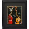 Image 1 : Scottie Pippen Signed Chicago Bulls 16X20 Photo Custom Framed Dual Signed With Magic Johnson- PSA Ho