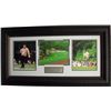 Image 1 : Arnold Palmer Unsigned 38X21 Custom Leather Framed W/3 8X10's Masters #13 With Nicklaus