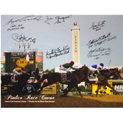 Pat Valenzuela Signed Preakness Stakes Winners Pimlico Race Course Horse Racing 16X20 Photo W/ 7 Sig