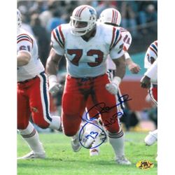 John Hannah Signed New England Patriots 8X10 Photo HOF 91