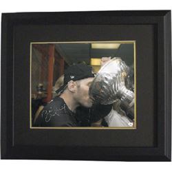 Brett Hull Signed Detroit Red Wings 16X20 Photo Custom Framed (Drinking From Stanley Cup)- JSA Holog