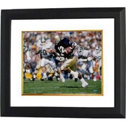Ricky Watters Signed Notre Dame Fighting Irish Metallic 16X20 Photo Custom Framed #12 (Horizontal)