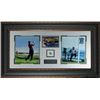 Image 1 : Tiger Woods Unsigned 2000 US Open 2 Photo Leather Framed W/ Jack Nicklaus