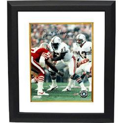 Dwight Stephenson Signed Miami Dolphins 8X10 Photo Custom Framed HOF 98