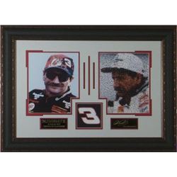 Dale Earnhardt, Sr. Unsigned 20X28 2 Photo Signature Series Leather Framed