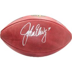 John Elway Signed Official NFL New Duke Football (Denver Broncos)- Steiner Hologram