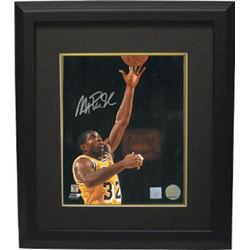 Magic Johnson Signed Los Angeles Lakers 8X10 Photo Layup Custom Framed