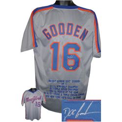Doc Gooden Signed New York Mets Gray Prostyle TB Jersey W/ Embroidered Stats