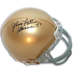 Johnny Lattner Signed Notre Dame Fighting Irish Mini Helmet Heisman '53- JSA Hologram (Right Side Si