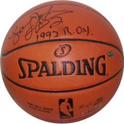 Larry Johnson Signed Indoor/Outdoor Basketball 1992 ROY (Charlotte Hornets/ NY Knicks)- Johnson Holo