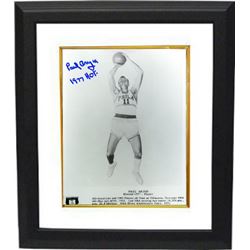Paul Arizin Signed Philadelphia Warriors 8X10 Photo Custom Framed 1977 HOF (White Jersey- Deceased)