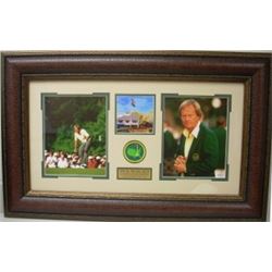 Jack Nicklaus Unsigned 6 Time Masters 2 Photo Leather Framed With Patch