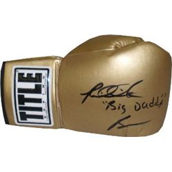Riddick Bowe Signed Title Gold Right Boxing Glove Big Daddy