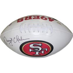 Dwight Clark Signed San Francisco 49Ers White Panel Logo Football