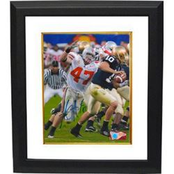 AJ Hawk Signed Ohio State Buckeyes 8X10 Photo Custom Framed
