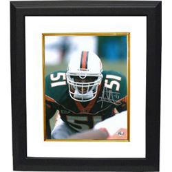 Jonathan Vilma Signed Miami Hurricanes 8X10 Photo Custom Framed