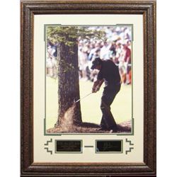 Phil Mickelson Unsigned 2010 Masters Engraved Signature Collection 32X35 Leather Framed