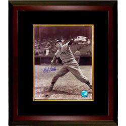 Bob Feller Signed Cleveland Indians 8X10 Vintage Sepia Photo Custom Framed (Pitching)