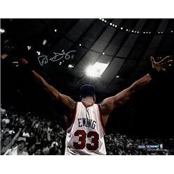 Patrick Ewing Signed New York Knicks 16X20 Photo (Arms Out)- Steiner Hologram