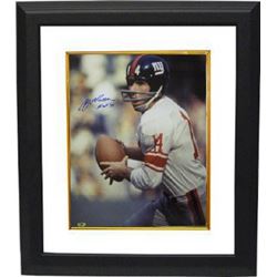 YA Tittle Signed New York Giants Color Passing Vertical 16X20 Photo HOF 71 Custom Framed