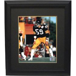 Jack Ham Signed Pittsburgh Steelers 8X10 Photo Custom Framed HOF 88 (Black Jersey- Hands On Knees)