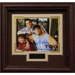 Two And A Half Men Signed 11X14 Photo Leather Framed W/ Charlie Sheen, Jon Cryer & Angus T. Jones (E
