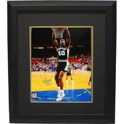 David Robinson Signed San Antonio Spurs 16X20 Photo Custom Framed Dunk