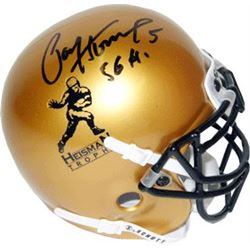 Paul Hornung Signed Heisman Gold Schutt Authentic Mini Helmet 56 H