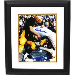 Dick Butkus Signed Illinois Fighting Illini 8X10 Photo Custom Framed (Blue Sig)