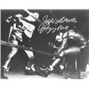 Image 1 : Jake Lamotta Signed B&W Boxing 16X20 Photo Raging Bull (Vs Sugar Ray Robinson Through The Ropes)