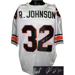 Rudi Johnson Signed Cincinnati Bengals White Custom Jersey (Silver Sig)- PSA Hologram