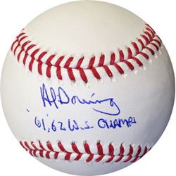 Al Downing Signed Official Major League Baseball 61 62 WS Champs  (New York Yankees)