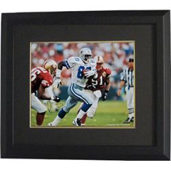 Michael Irvin Signed Dallas Cowboys 16X20 Photo Custom Framed Playmaker (White Jersey Horizontal Vs 