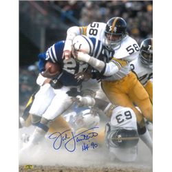 Jack Lambert Signed Pittsburgh Steelers 11X14 Photo Vs Colts HOF 90- Lambert Hologram