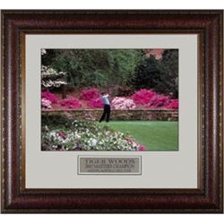 Tiger Woods Unsigned 2002 Masters Azaleas 16X20 Photo Leather Framed