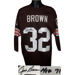 Jim Brown Signed Cleveland Browns Prostyle Jersey HOF 3/4 Sleeve- JSA Hologram