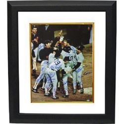 Marty Barrett Signed Boston Red Sox 16X20 Color Photo Custom Framed (ALCS MVP) 1986 AL Champs W/ 19 